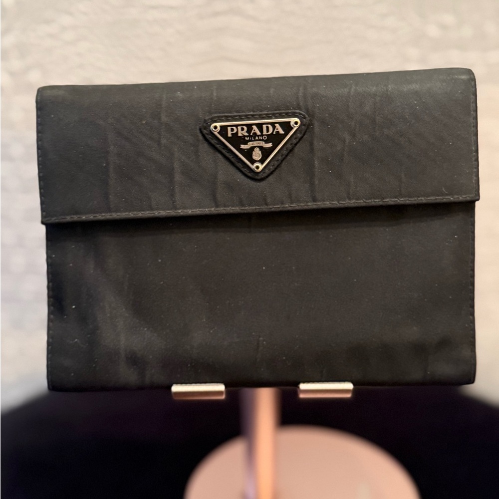 Prada Black Tessuto Nylon Exterior/Lambskin Leather Interior Wallet - Picture 2 of 10